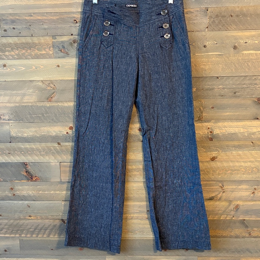 EXCELLENT- Sz 2- Express Wide-Leg Nautical Trousers